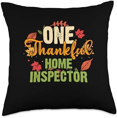 Thanksgiving Holiday Gifts and Designs One Thankful Home Inspector Thanksgiving Throw Pillow, 18x18, Multicolor by Unknown