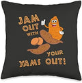 Jam Out With Your Yams Out Sweet Potato Lovers Thanksgiving Throw Pillow by Unknown