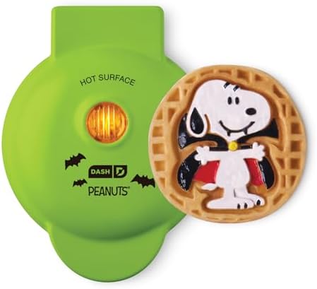 Peanuts x Dash Snoopy Vampire Mini Waffle Maker, Ceramic Nonstick, Green by Dash