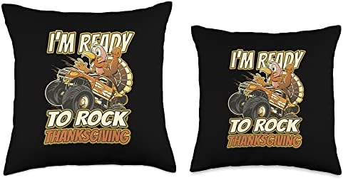 I`m Ready To Rock Thanksgiving Turkey Car Bird Throw Pillow - Image 3