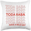 Toda Raba Hebrew Thank You Bag Meme Thanksgiving HINENI Throw Pillow by Unknown
