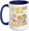 I’m Just Here for the Deviled Eggs Egg Expert Deviled Egg Ceramic Mug, Dark Blue/White, 15oz by Unknown