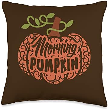 Fall Morning Pumpkin, Autumn Thanksgiving Graphic Throw Pillow by Unknown