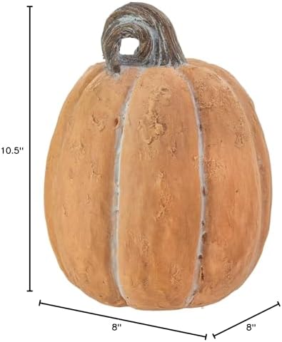 Boston International Pumpkin Thanksgiving Halloween Decorations for Home, Large, Chalky Orange - Image 2