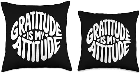 Gratitude Is My Attitude, Grateful Blessed Thanksgiving Throw Pillow - Image 3