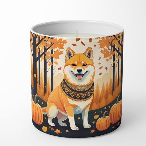 Caroline's Treasures DAC1072CDL Shiba Inu Fall Decorative Soy Candle Nature Soy Wax Essential Oil Home Decor Ideal for Bedroom Kitchen Bath Office Gift, 10 oz - Image 4