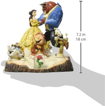 Disney Traditions by Jim Shore Beauty and the Beast Carved by Heart Stone Resin Figurine, 7.75”