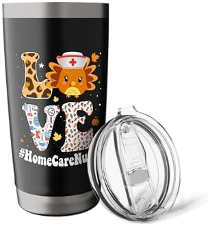 Leopard Gobble Gobble Thanksgiving Home Care Nurse Turkey Stainless Steel Insulated Tumbler - Image 5