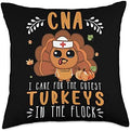 Tu CNA Thanksgiving Turkey Lover Costume Nursing Throw Pillow by Unknown