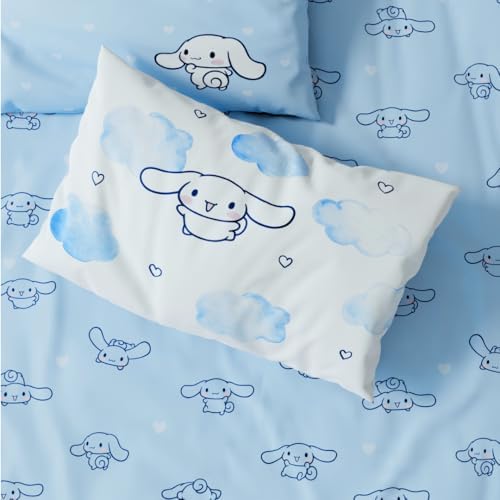 Cinnamoroll Bedding Super Soft Cozy Microfiber 4 Piece Full Sheet Set, (Officially Licensed Product) By Franco