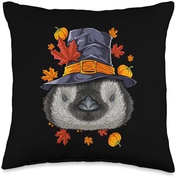 Thanksgiving Penguin Pilgrim Costume Fall Autumn Throw Pillow by Unknown