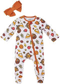 Mud Pie Girls' Mud Pie Baby Girl Thanksgiving Turkey Sleeper and Headband Set, Pink, 3-6 Months by MudPie