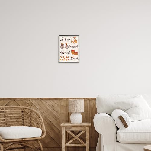 Autumn Pumpkins Harvest Leaves, 11 x 14 Inch Framed Giclée Print - Image 3