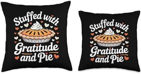 Stuffed with Gratitude and Pie Thanksgiving Throw Pillow - Image 3