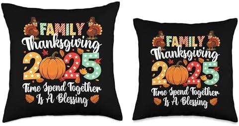 Family Thanksgiving 2025 - Thanksgiving Day Fall Holiday Throw Pillow - Image 3