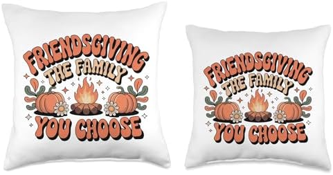 Friendsgiving The Family You Choose Funny Thanksgiving Quote Throw Pillow - Image 3