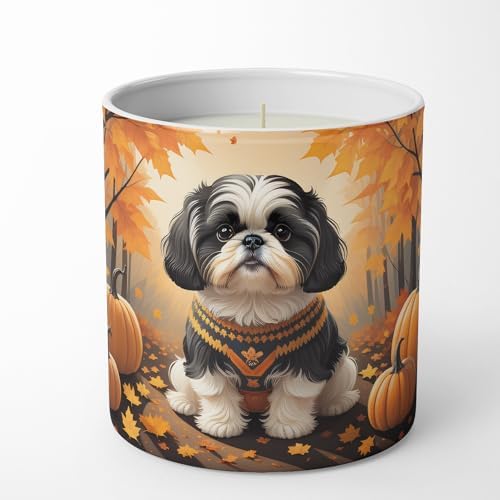 Caroline's Treasures DAC1073CDL Shih Tzu Fall Decorative Soy Candle Nature Soy Wax Essential Oil Home Decor Ideal for Bedroom Kitchen Bath Office Gift, 10 oz - Image 4