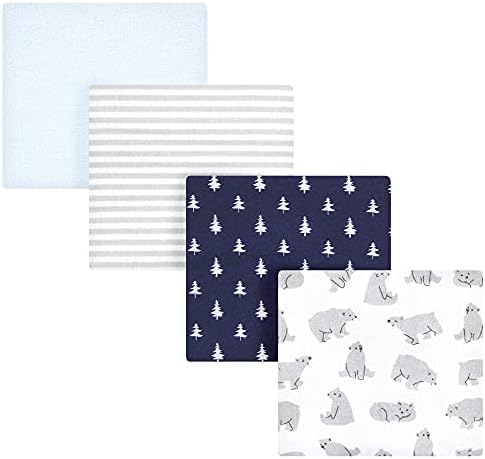 Hudson Baby Unisex Baby Cotton Flannel Receiving Blankets, Bear Poses, One Size by HudsonBaby