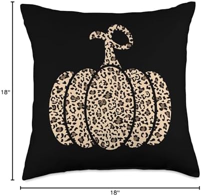 Leopard or Cheetah Print Pumpkin Halloween Thanksgiving Fall Throw Pillow - Image 4