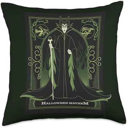 Disney Villains Maleficent Sleeping Beauty Halloween Mayhem Throw Pillow
