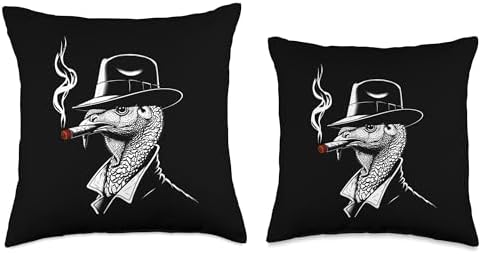 Turkey with Cigarette Thanksgiving Throw Pillow - Image 3
