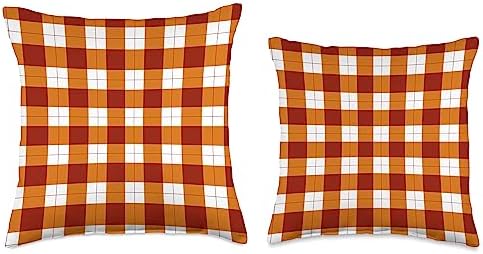 Plaid Pattern Fall Thanksgiving Cozy Autumn Plaid Throw Pillow - Image 3