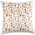 Fall Season Autumn Floral Cute Thanksgiving Throw Pillow by Unknown