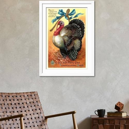 Art.com Wall Art Print Turkey and Wishbone on White Frame, 32" x 44" - Image 4