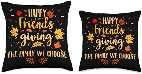 Happy Friendsgiving Friends & Family Fall Thanksgiving Throw Pillow - Image 3