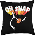 Oh Snap Funny Thanksgiving Turkey Wishbone Wish Bone Throw Pillow by Unknown
