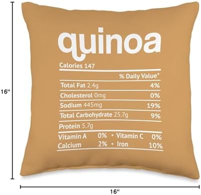Quinoa Nutrition Fact Funny Thanksgiving Christmas Throw Pillow - Image 4