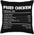 Thanksgiving Fried Chicken Calories Menu Throw Pillow by Unknown