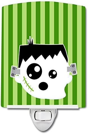 Caroline's Treasures BB6958CNL Halloween Ghost Frankenstein Ceramic Night Light Compact, UL-Certified, Ideal for Bedroom, Bathroom, Nursery, Hallway, Kitchen, 6x4x3, Multicolor