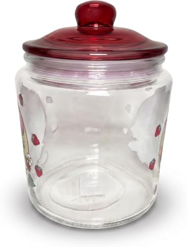 Silver Buffalo Strawberry Shortcake Waving, Glass Jar with Lid