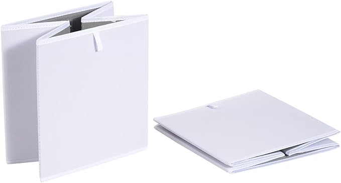 Amazon Basics Collapsible Closet Organizer Cube Storage Bins, Space-Saving Storage Baskets for Shelves, White, 10.5x10.5x11", 6-Pack