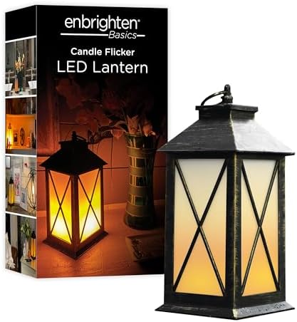 Enbrighten Basics Flameless Candle LED Lantern, Battery Operated