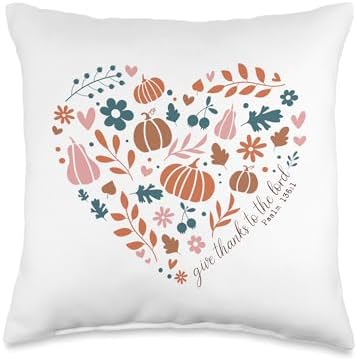 Christian Jesus Thanksgiving Give Thanks To The Lord Blessed Throw Pillow by Unknown