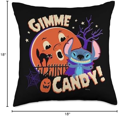 Disney Stitch Gimme Candy Spooky Halloween Throw Pillow