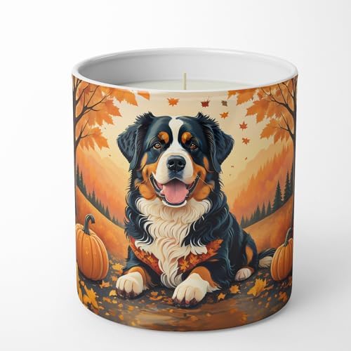 Caroline's Treasures DAC1019CDL Bernese Mountain Dog Fall Decorative Soy Candle Nature Soy Wax Essential Oil Home Decor Ideal for Bedroom Kitchen Bath Office Gift, 10 oz by CarolinesTreasures