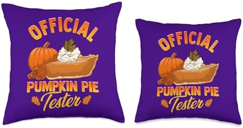 Culinary Master Pumpkin Carving Party Baking Pies Funny Thanksgiving Day Official Pumpkin Pie Tester Tasting Throw Pillow, 16x16, Multicolor - Image 3