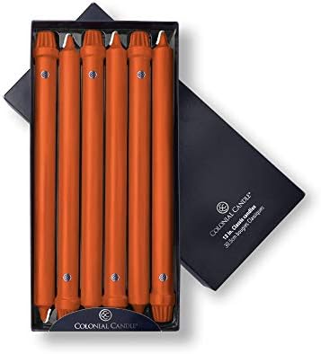 Colonial Candle Classic Taper Candle, 12 Inch, Pumpkin, pack of 12 by ColonialCandle