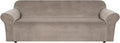 H.VERSAILTEX Stretch Velvet Sofa Covers Large Couch Covers Sofa Slipcovers Furniture Protector Soft with Non Slip Elastic Bottom, Feature Thick Comfy Rich Velour (Extra Wide Sofa 98"-105", Taupe)