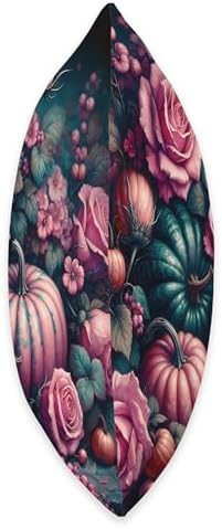 Vintage Pink Flowers Pumpkin Autumn Thanksgiving Girl Women Throw Pillow - Image 2