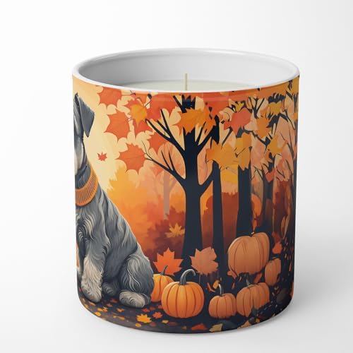 Caroline's Treasures DAC1068CDL Schnauzer Fall Decorative Soy Candle Nature Soy Wax Essential Oil Home Decor Ideal for Bedroom Kitchen Bath Office Gift, 10 oz - Image 5