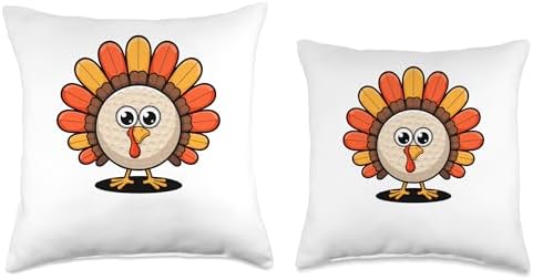 Thanksgiving Turkey Golf Golfing Golfer Throw Pillow - Image 3