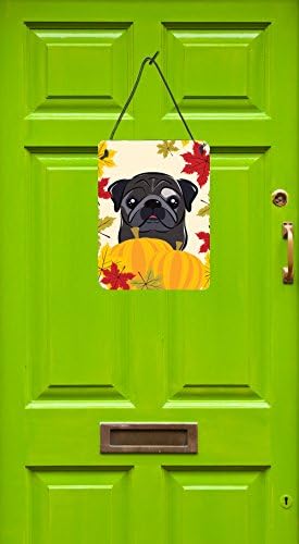 Caroline's Treasures BB2069DS1216 Black Pug Thanksgiving Wall or Door Hanging Prints Aluminum Metal Sign Kitchen Wall Bar Bathroom Plaque Home Decor Front Door Plaque, 12x16, Multicolor - Image 2