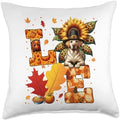 LOVE Thanksgiving Labrador Retriever Costume Fall Leaves Throw Pillow by Unknown