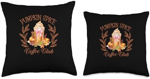 Pumpkin Spice Coffee Club Fall Vibes Autumn Thanksgiving Throw Pillow - Image 3