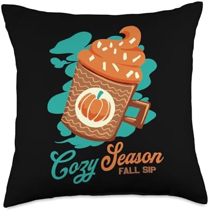 Pumpkin Spice Latte Season Thanksgiving Design Throw Pillow by Unknown