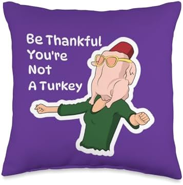 Be Thankful You’re Not a Turkey Funny Thanksgiving Throw Pillow by Unknown